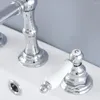 Bathroom Sink Faucets Basin Faucet 3 Hole Deck Mounted Cold Polished Chrome Mixer Tap Nnf972