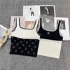 Kvinnors t-shirtdesigner 23 FW Women Summer Knit Tee Tops With Letter Spring-Summer Female Milan Runway Cotton Crop Top T-shirt kläder BVCY
