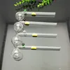 Bongs en verre de pot de courbure long imprimé pipe à fumer en verre W