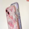 Söt ins graffiti Love Heart Luminous Cases Gradient Rainbow Ice Cream Sock Suchproof Clear Soft Camera Lens Protection Cover för iPhone 14 13 12 11 Pro Max XR XS x