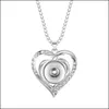 Pendant Necklaces Snap Button Jewelry Rhinestone Sier Rose Gold Heart Shape Fit 18Mm Snaps Buttons Necklace For Women Men Noosa Drop Dhjzq