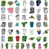 50st Cartoon Trash Can Sticker Garbage Can Separting Container Graffiti Kids Toy Skateboard Car Motorcykel Cykel klistermärke DECAL