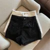 Shorts pour femme taille haute femmes femmes 2023 printemps et hiver lâche jambe large droite mince pantalon en laine femme