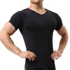 Sous-chemises YUFEIDA Sexy hommes glace soie col rond chemises transparentes hommes à manches courtes basique T-shirts hauts Slim Fitness sous-vêtements Homewear