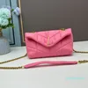 Loulou Chain Bag Messenger väskor Kvinnor Crossbody handväskor äkta läderplånbok axelhandväska guld hårdvara magnetisk spänne 01