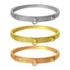 Bangle Lovers Armband Kvinna Bangles and Inlay Cubic Zirconia Golden Jewelry Gifts African Dubai