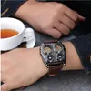 Orologi da polso 2023 Est Orologi da uomo Pelle di alta qualità di marca Double Japan Movt Military Army Sport Orologio al quarzo Montres De Marque Luxe Hect