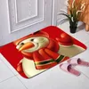 Toilet Seat Covers Flannel Bath Mat Good Xmas Themed Water Absorption Floor Pad Skin-friendly Lightweight Non-slip