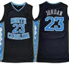 Erkek basketbol formaları ncaa kuzey carolina tar heels 23 michael dikişli jersey unc kolej adam siyah beyaz mavi