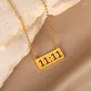 Pendentif Colliers 18K Or Alphabet Carré Ange Nombre Collier Chanceux 1111 Mode En Acier Inoxydable Coeur Rond Pièce Charmes Bijoux Cadeaux