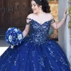 Роскошное темно-синее милое платье Quinceanera 2024, кружевное платье с аппликацией и кристаллами на день рождения, выпускное платье, милое платье 16, корсет