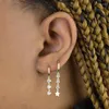 Boucles d'oreilles créoles or 18 carats 2023 arrivée ronde Zircon gland chaîne argent tempérament mode bijoux faits à la main Huggie boucles d'oreilles