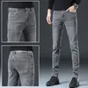 Jeans maschile di alta qualità primavera autunno allungamento solido slim fit adolescenti studentesche uomini jeans cowboy leisure jouth wouth pantaloni 230308 230308