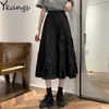 Spódnice czarny got Lolita Long plisowana spódnica kobiet marszczyń vintage wysokiej talii Harajuku midi spódnica Summer Korean Patchwork Streetwear 230308
