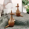 Decorative Objects Figurines Teak wood kangaroo decor kid room hand craft funny gift lovely home decoration 230307