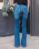 Jeans da donna Donna Moda Slim Pantaloni in denim aderenti a vita alta Jeans a zampa vintage Jeans elasticizzati sexy Pantaloni a matita Jeggings classici femminili 230308