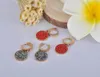 Hoop oorbellen JEEMANGO Zwart Red Rhinestone Simple Round Circle Titanium stalen roségoud kleur vrouwelijk brincos E18018