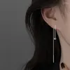 Dangle Earrings Simple Tassel Drop For Women Box Chain Long Ear Ring Piercing Line Accessories Round Trendy Studs Jewelry