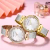 ساعة Wristwatches Fashion Iced Out Watch for Women Quartz Elegant Disual Watches Top Steel Strap RelojwristWatchesWristwatches