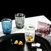 400ML Multicolor Vintage Drinking Water Glasses Colored Water Glasses Embossed Water Wine Glassware