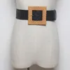 Cinture Cintura elastica intrecciata in vita per le donne Tessuto estivo Fibbia quadrata in legno con fibbia Pp Paglia Larga Abiti vintage Cintura 394Cinture