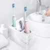 Toothbrush Holders Holder 3 Slots Large Electric Toothpaste Stand Resin Decorative Dental Storage for Bathroom Accessories 230308