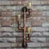 Vägglampor 3 Lätt Craftman Water Pipe Sconce Industrial Vintage Lighting i antik bronsfinishlampa