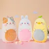 Plush Dolls Fat Kawaii Chicken Bear Rabbit Piggy Dinosaur Plush Pillow Toys Soft Stuffed Animal Doll Chair Cushion High Quality 230307