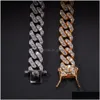 Tennis tog examen 8mm Cz Diamond Iced Out Chain Halsband Hip Hop Bling Fashion Gold Sier Miami Cuban Link Mens Drop Deliver Dhgarden DH9GF