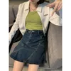 Skirts Summer Vintage Blue Women Denim Trumpet Skirt Streetwear Style Casual Classic High Waist Ladies Shor Mermaid Jean Skirt 230308