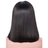 Cor natural 13x4 transparente renda frontal curto bob peruca para mulheres perucas frontais retas cabelos humanos