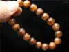 Strand Genuine Brazilian Natural Copper Rutilated Quartz Crystal Bracelets For Women Femme 10mm Charm Stretch Round Beads Bracelet