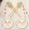 Hårklämmor Barrettes Womens Flowers Simulated Pearls Long Tassel Stick Crystal Beads Chinese Style Hairpins Bride Jewelry Vintage Headwear