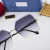 Frameloze brillen Gouden metalen frame zonnebril voor dames Heren Polygon Anti-Blu-ray verkleuring Heldere optische lenzen Luxe designer zonnebril met doos CU6