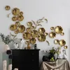 Wall Stickers Ceramic Decoration Fish Goldfish Lotus Leaf Three dimensional Background Hanging Pond Combination Pendant Room Decor 230307