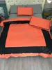 Printed Cotton Four-piece Set Orange Quilt Cover Sheet Pillowcase H200*230cm