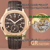 Designer Watches Rose 18K Gold Case AQUANAUT Dual Time Zone Cal 324 Automatic 5164 Mens Watch Brown-Dial 5164R-001 Sport2476