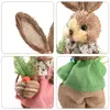 Decorative Objects Figurines 2PCS 23 35CM Straw Bunny Easter Decor Simulation Cute Rabbit Ornament Home Window Decoration Props Children Gift 230307