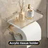 Porta carta igienica Luxury Gold con ripiano Senza punzonatura Acrilico Appendiabiti per tessuti Accessori per il bagno 230308