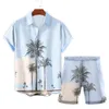 Camisas casuais masculinas 2023 Jaqueta de verão Homens de manga curta camisa floral estampa 3d e férias de praia wohawaiian lazer