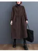 Trench femme manteaux vêtements d'hiver femmes mode velours côtelé Style coréen épaissi lâche décontracté Cardigan bureau dame manteau élégant