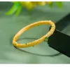 Bangle IF Love High-quality Golden Vintage Chic Luxury Designer Jewelry Bracelets For Women Traf Hollow Out Pulseras Mujer Bracelet