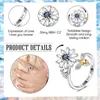 Wedding Rings Satinless Steel Sun For Women Anti Stress Anxiety Fidget Sunflower Star Ring Party Aesthetic Jewelry Gift Bijoux Femme