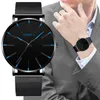 Relógios de pulso minimalista masculina de moda Ministro Ultra Thin Men Men Simples Empresar