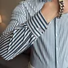 Męskie koszule męskie Mężczyźni Striped Business Shirt Business Koszulka Klasyczna francuska sukienki Camicia Slim Fit Bluzka Camisa Autumn Coning 2023