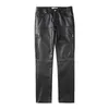 Men's Jeans Harajuku Black Jeans Men's Vibe Waxed Casual Trousers Straight Pockets Oversized Pencil Pants Loose Hip Hop Mens Pants Z0301