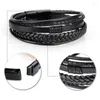 Charmarmband Ett brunt läderarmband Men Buckle Hand Woven Multi-Layer Fashion Jewelry Gift