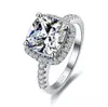 2023 NEU Smaragdschliff 2ct Diamant Cz Ring 925 Sterling Silber Versprechen Verlobung Ehering Ringe für Frauen Edelsteine Party Schmuck Geschenk