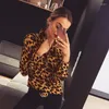 Damenblusen Leoparden-Fraubluse Langarm-Top-Shirt weiblich im europäischen Stil