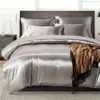 Set di biancheria da letto Copripiumino in raso di seta di lusso Grigio Set di biancheria da letto Queen Twin americano Biancheria da letto in microfibra UK Set di biancheria da letto matrimoniale per adulti Adolescenti 230308